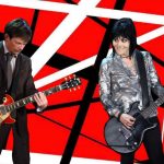 Michael J. Fox, and Joan Jett, rocking out in front of Eddie Van Halen Stripes.